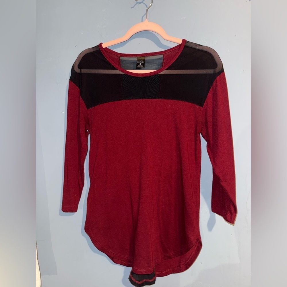 Empyre Red and Black Long Sleeve Top